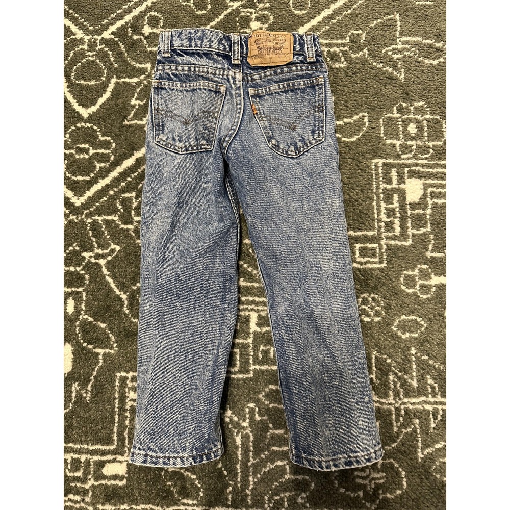 Vintage 80s Little Levis Kids Jeans Size 5 Blue Denim Orange Tab Made in USA